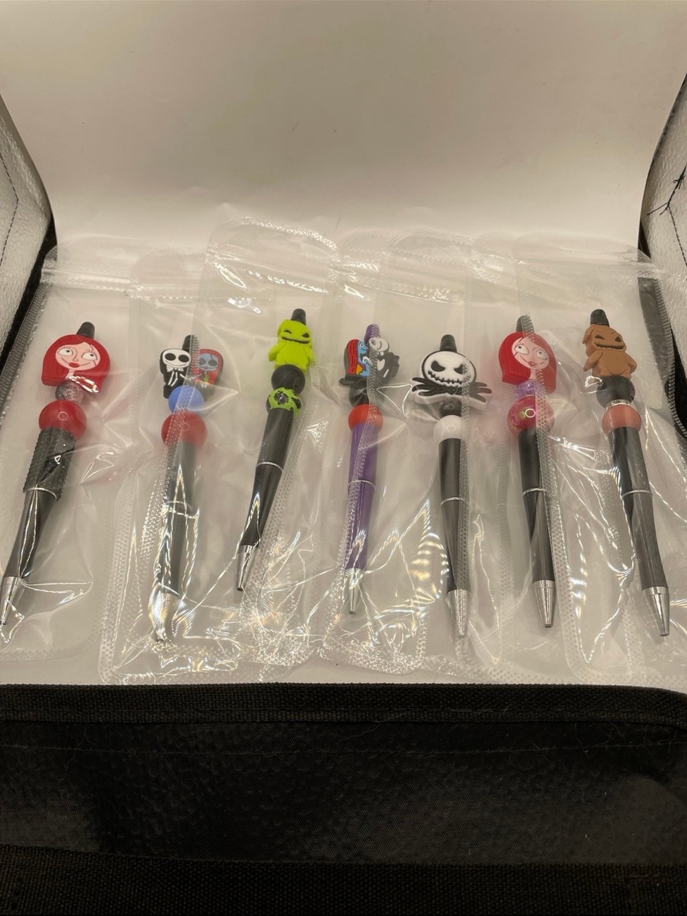 Novelty Character Gel Pen Set - Black with Red, Green, Purple Accents